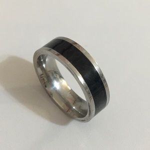 Stainless Steel Black Fashion Band Ring Men’s Or Ladies